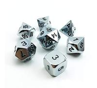 Bescon Super Brillant brillant en métal argenté 7 pcs Polyédrique dés Ensemble, EN MÉTAL Chromé RPG Jeu dés Lot de 7