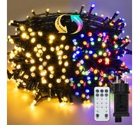 BESCOST Guirnaldas Luces Exterior Colorido y Blanco Cálido 50M, 500 LED Cadena de Luces con 11 Modos, Impermeable, 3 Temporizadores Decoración para Navidad, Fiesta, Boda, Patio, Jardín, Festival