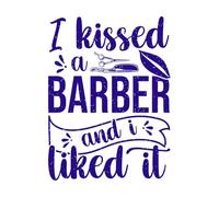 Besé a un barbero y me gustó. Calcomanías de pared 60.8x81.6cm Se puede modificar y añadir información Azul oscuro