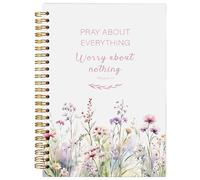 BESERH Cuadernos cristianos florales para mujer, cuaderno de diario bíblico 4:6, diario de oración, cuaderno de notas de iglesia, cuaderno de espiral de tapa dura de las Escrituras, 5.5 x 8.3 pulgadas