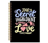 BESERH The Secret Ingredient Is Always Love - Cuaderno inspirador para mujeres, diario de recetas para mujeres, mamá, abuela, regalos únicos para cocineros, cuaderno en espiral de 5.5 x 8.3 pulgadas