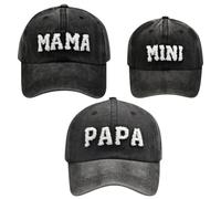 Besforta Mama Papa and Mini Hats, gorras de béisbol ajustables de algodón vintage bordadas para padres e hijos, 2-8 Years