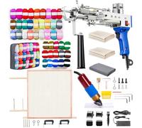 BESGEER 2024 Rug Tufting Gun Starter Kit with Frame with Carpet Trimmer, 2 in 1 Cut & Loop Pile Carpet Tufting Kit, Pistola Tufting Kit Completo, Pistola Tufting 2 en 1,Kit Tufting Completo (Azul)
