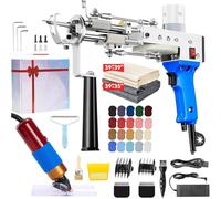 BESGEER Pistola Tufting Kit Completo con Recortadora, Tufting Gun Starter Kit with Tufting Trimmer, Máquina Tufting para Pelo Corto y Bucle, 2 in 1 Cut & Loop Pile Tufting Machine(Azul)