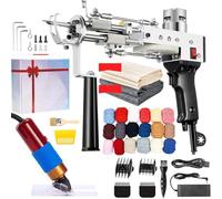 BESGEER Rug Tufting Gun Set with Trimmer, Tufting Machine Cut Loop Starter Kit Kit de Recortadora de alfombras con Pistola para mechones de alfombras, Pistola para alfombras con Bucle Cortado Negro