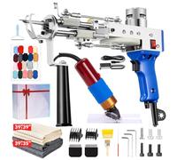 BESGEER Rug Tufting Gun Set with Trimmer, Tufting Machine Cut Loop Starter Kit Kit de Recortadora de alfombras con Pistola para mechones de alfombras, Pistola para alfombras con Bucle Cortado Azul