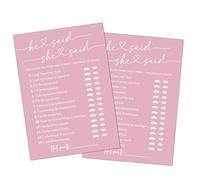 Beshoul Juegos minimalistas de despedida de soltera, juego He Said She Said, 25 juegos de fiesta de boda, juegos de despedida de soltera rosa para nuevas parejas - B07