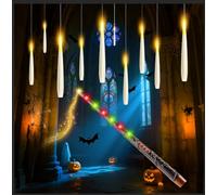 Besight 20 Piezas de Velas Flotantes LED con 1 Varita de Control Remoto, 2 Funciones de Temporizador, Luces LED a Pilas Velas, Floating Mágicas Candles para Halloween,Navidad Decoración