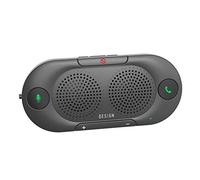 Besign BK06 Manos Libres Bluetooth para Coche, Altavoz Bluetooth Coche, Potente 2 X 2W, Soporta GPS y Música, Auto Encendido Apagado, Conectividad de Doble Enlace y Clip Visor
