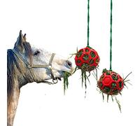 Besimple Paquete de 2 Juguetes de alimentación de heno para Caballo, Bola de alimentación Colgante, Juguete de alimentación para Caballo, Cabra, Oveja, Alivia el estrés