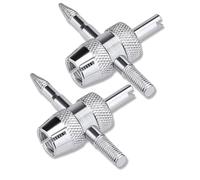 Besita Herramientas de válvula de neumático Herramienta de núcleo de válvula 4 en 1 Llave de válvula multifuncional para removedor de núcleo de vástago de neumático de automóvil Reparador (2 piezas)
