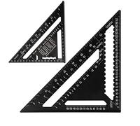 Beslands Rafter Square Metric 30.5 cm & 17.8 cm Set Square, Aluminum Carpinterers Roofing Square, Woodwork Tool, Triangle Ruler (negro)