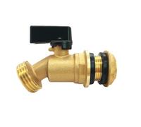 BesNPT Grifo de latón para tanque de agua de barril de lluvia, entrada macho NPS de 1/2 pulgada a salida macho GHT de 3/4 pulgadas, válvula de bola de mamparo de cuarto de vuelta