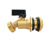 BesNPT Grifo de latón para tanque de agua, grifo de barril de lluvia, entrada macho NPS de 3/4 pulgadas a salida macho GHT de 3/4 pulgadas, válvula de bola de mamparo de cuarto de vuelta