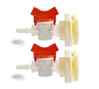 BesNPT Kit de 2 conectores de cubo para sistema de riego de conejo, incluye válvula de bola de púa, accesorio de mamparo, arandela de filtro de malla para manguera de identificación de 5/16 pulgadas