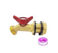BesNPT Kit de grifo de latón para tanque de agua, entrada macho NPS de 1/2 pulgada a salida macho GHT de 3/4 pulgadas, válvula de bola de cuarto de vuelta con accesorio de mamparo macho GHT de 3/4