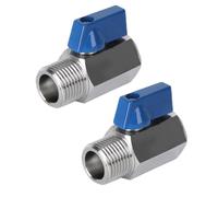 BesNPT Válvula de cierre de acero inoxidable 316 de 1/8 pulgadas NPT macho x 1/8 pulgadas NPT hembra válvula de bola para agua, combustible y aire (paquete de 2)