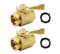 BesNPT Válvula de cierre de latón para manguera de jardín, válvula de cierre de manguera de jardín de latón macizo de 3/4 pulgadas (paquete de 2)