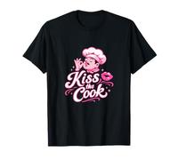 Beso al Cocinero Retro Diner Chef Dibujos Animados Rosa Camiseta