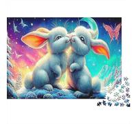 Beso Conejo Rompecabezas 1000 Piezas Beso Conejo Art Print Estéticos Y Desafiantes Decoración del Hogar Regalos para Mujeres, Regalos para Hombres para Adultos Y Niños Mayores De 8 Años 38x26cm