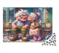 Beso de Pareja anciana 1000 Pieza Rompecabezas Conjunto para Adultos Presente Divertido Desafío Educativo Regalo 70x50cm/1000pcs
