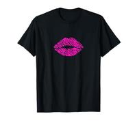 Beso de tigre rosa brillante/labios sexy y patrón retro de los años 80 Camiseta