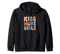 Beso Más Chicas Lesbianas Orgullo LGBT y Pareja Gay Mujeres Sudadera con Capucha