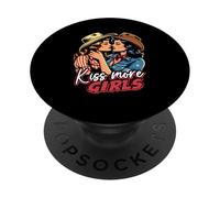 Beso Más Chicas Lesbianas Vaqueras Besos Orgullo LGBT Adulto PopSockets PopGrip Adhesivo