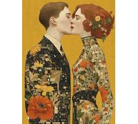 Beso Pintar por Numeros Adultos, Mujer Pintar por Numeros Niños, DIY Cuadros Manualidades Adultos, Paint by Numbers Adult Kits con Pinceles y Pinturas Acrílicas, Decoracion Otoño, 90x110cm A-9121