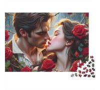 Beso romántico Rompecabezas 1000 Piezas Cartón Grueso para Adultos Regalo Navidad para Entretenimiento Mejor Regalo Oferta 38x26cm/1000pcs