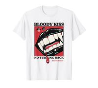 Beso Sangriento Vampiro Labios Colmillos Mordedura Oscuro Romance Goth Horror Camiseta