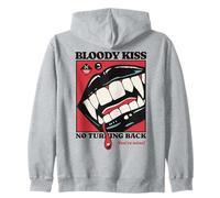 Beso Sangriento Vampiro Labios Colmillos Mordedura Oscuro Romance Goth Horror Sudadera con Capucha