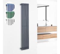 Besoa Delgado radiador de 120 x 25 - radiador de Tubos, 6 Tubos, 2 en 1: Conector Central o Lateral/Conectores de 1/2", instalación en la Pared, 508 W / 70 °C / 10,1 Bar, Delgado, 4-10 m², Gris