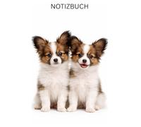 Besonderes Notizbuch Papillon Welpen, Notizheft Softcover A5 mit Hundemotiv, Hunderasse Papillon, Geschenk für Hundeliebhaber & Besitzer: Heft mit ... Buch Papillon deutsch, kleine Hunde,Rassehund