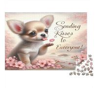 Besos Chihuahua 1000 Pieza S Papel Ecológico Rompecabezas Premium para Adultos Descompresión del Juego Educativo Decoración De Paredes Regalos 52x38cm/1000pcs