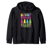 Besos de Conejito y Deseos de Primavera Sudadera con Capucha