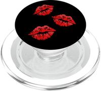 Besos de Labios | Cara besando | Pintalabios Rojo besándose en Beso PopSockets PopGrip para MagSafe