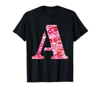 Besos de lápiz Labial para Novio Letra A Camiseta