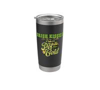 Besos irlandeses mejor que la olla de oro Día de San Patricio Vaso térmico de acero inoxidable de doble pared