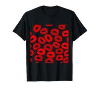 Besos Labios lápiz Labial Estampado día de San Valentín patrón romántico Camiseta