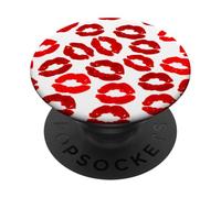 Besos Labios lápiz Labial Estampado día de San Valentín patrón romántico PopSockets PopGrip Adhesivo