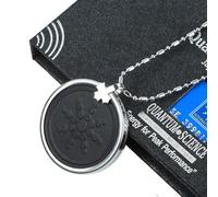 Besot Ciencia cuántica collar de energía escalar colgante circular masculino y femenino piedra volcán Joyería colgante puente (Rotundity)