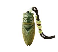 Besot Colgante de amuleto de la suerte tallado de jade HeTian verde oscuro natural hecho a mano, joyería fina, Jade hetiano natural, Piedra natural.