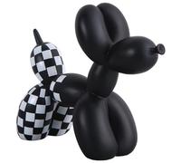 Besot - Resina Abstracto Perro Escultura estatuilla artesanía decoración de la Mesa del hogar geometría Resina Fauna Silvestre Perro Figura artesanía (Negro)