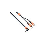 Bespeco slympr300 Cable de conexión, 1 conector jack estéreo acodado a 2 RCA macho, 3 m