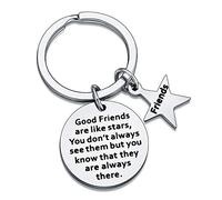 BESPMOSP Llavero con texto en inglés "Best Friends are Like Stars", regalo de amistad, regalo de cumpleaños, llavero de graduación, Estilo 2, Taille unique