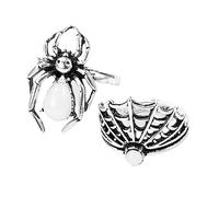 BESPORTBLE 1 juego Anillo Retro Exagerado Punk Para Mujeres Y Niñas Anillos De Fiesta Joyería De Fantasía Joyería Vintage Anillo De Araña Retro Anillo Vintage Para Hombres 2 piezas