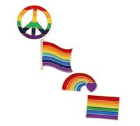 BESPORTBLE 1 Juego Broche De Solapa Con Broche De Arcoíris Pasador De Chal s De Ropa De Arco Iris Alfiler De Chicas Decoración Orgullo Gay Aleación 4 Piezas