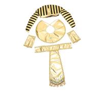 BESPORTBLE 1 Juego Conjunto de Accesorios de Disfraz para Halloween Incluye Cinturón Collar Pulsera y Tocado Faraónico para Cosplay y Fiestas