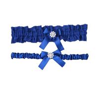 BESPORTBLE 1 Juego Conjunto de Ligaduras de Novia con Lazo de Encaje Azul Accesorios Elegantes para Piernas de Boda Ligas de Encaje para Bodas